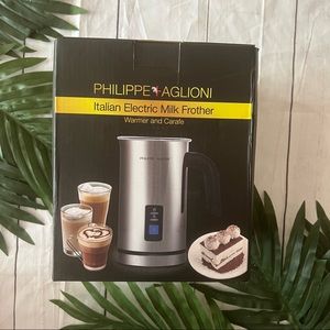 Phillipe Aglioni Stainless Steel Italian Electric Milk Frother and Warmer